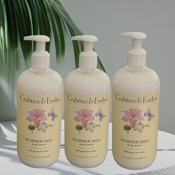 Crabtree & Evelyn Summer Hill  Body Lotion 16.9fl oz with Pump Lot of 3 - Picture 1 of 5